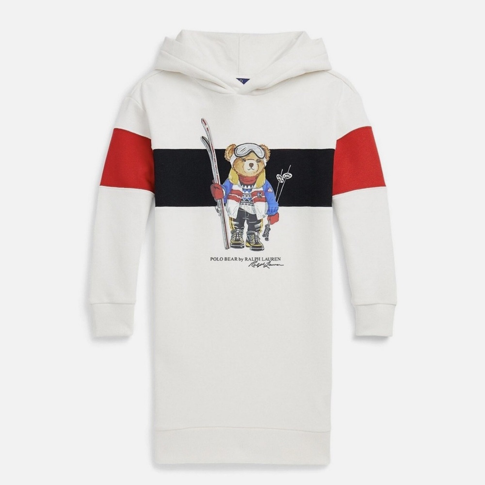 Polo - Ralph Lauren Big Girls Polo Bear Fleece Hoodie Dress
